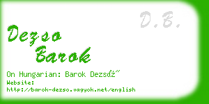 dezso barok business card